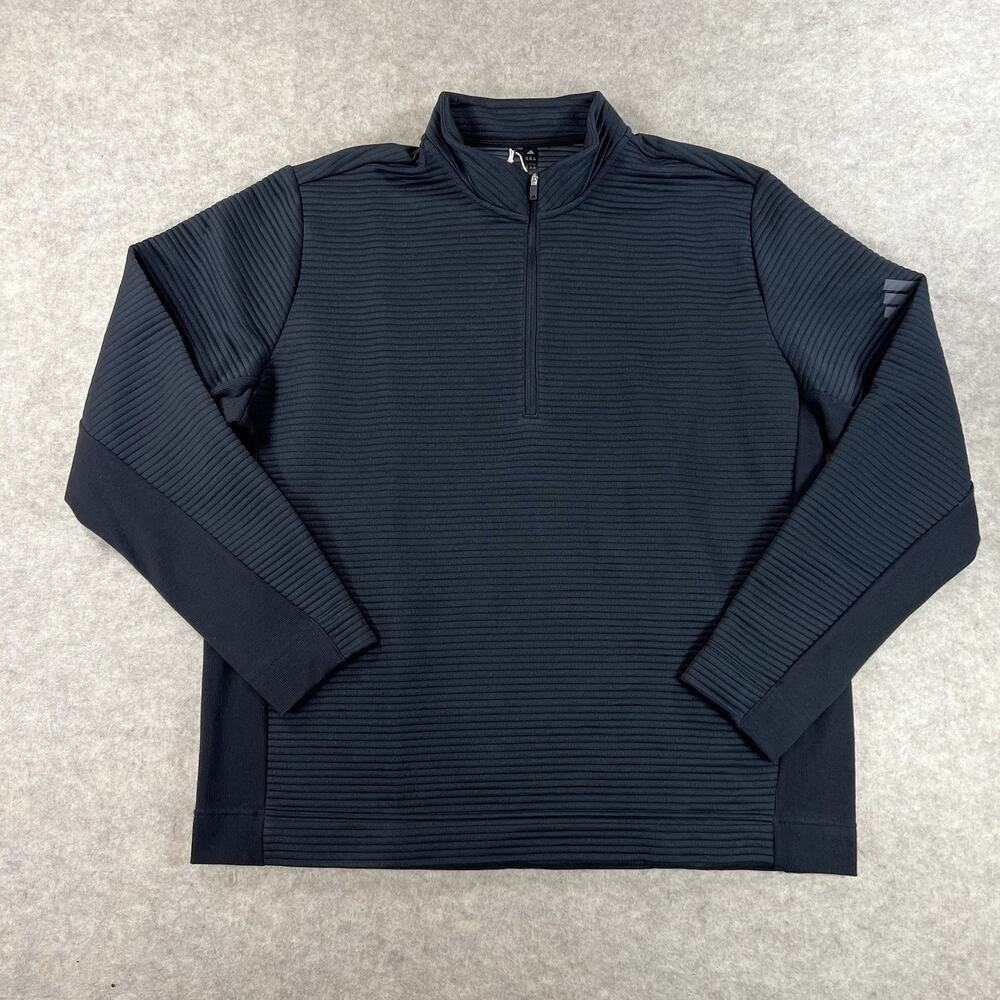 NWT Adidas Golf Ultimate365 DWR Textured 1/4 Zip Pullover Black Men's 2XL
